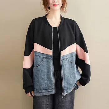 Femei Jachete Casual New Sosire 2020 Toamnă Iarnă Stil Simplu Epocă Mozaic De Culoare Vrac Îmbrăcăminte Exterioară Pentru Femei Haine S2135