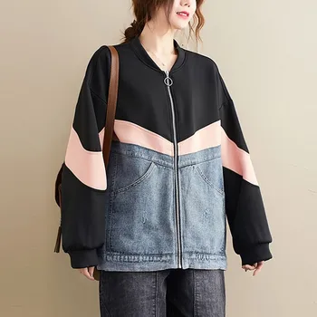 Femei Jachete Casual New Sosire 2020 Toamnă Iarnă Stil Simplu Epocă Mozaic De Culoare Vrac Îmbrăcăminte Exterioară Pentru Femei Haine S2135