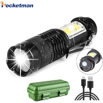 2000 Lumeni Mini Lanterna Led-uri USB Reincarcabila cu Zoom Lanterna Construit în baterie Reglabil Lanterna Impermeabil Pentru aer liber