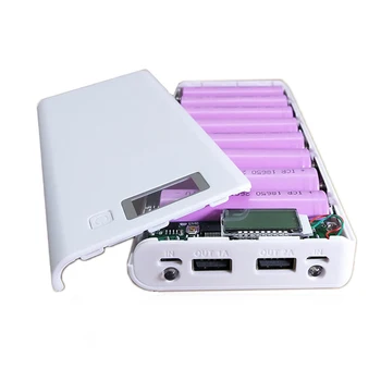 8*18650 Caz Afișaj LCD Dual USB 5V 18650 Power Bank Baterie Cutie Încărcător de Telefon Mobil DIY Shell Caz Pentru iphone6 Plus S6 xiaomi