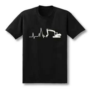 Noi Vara Excavator Camasi Barbati Maneca Scurta din Bumbac bataile Inimii Excavator T-shirt Om Îmbrăcăminte Camisetas T-Shirt