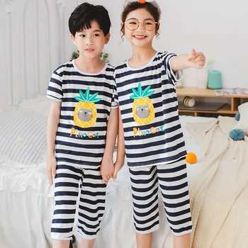 Băieți Fete Pijamale de Vara din Bumbac Seturi de Pijamale pentru Copii Homewear pentru Băiatul cu Pijamale Copii, Pijamale 2-13Y Adolescente Pijamas Haine