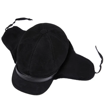 Super Gros Bombardier Lână Pălărie Unisex Respirabil De Protecție Pentru Urechi Blana Naturala Pălării Pentru Femei, Bărbați Rece, Iarna Calda Pălării Capace De Schi