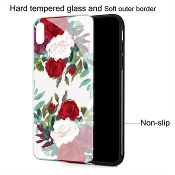 Flori de trandafir bujor Roz floarea-soarelui Sticla Caz de Telefon pentru Samsung Galaxy A50 A40 A20 A30 A10-70 A51 A71 A81 Acoperi