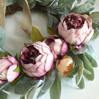 18 inch Artificiale Bujor Coroană de flori de Plante Coronite pentru Usa Home Decor pentru Fereastra de Perete Petrecere de Nunta