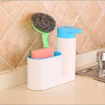 Dozator de săpun Bucătărie Stoarge Rack pentru Curățare, Rack pentru Spălare Burete Perie Chiuveta Detergent Sticla Bucatarie Organizator Gadget-uri