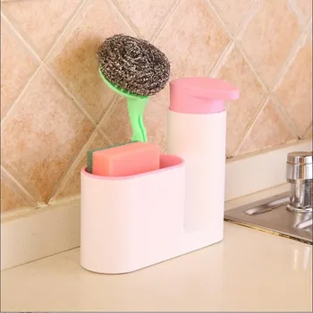 Dozator de săpun Bucătărie Stoarge Rack pentru Curățare, Rack pentru Spălare Burete Perie Chiuveta Detergent Sticla Bucatarie Organizator Gadget-uri