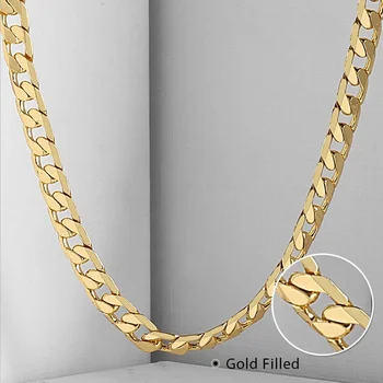 Colier de aur cu Lanț pentru Bărbați Cubanez Link-ul de Aur Umplut Femei Bijuterii Barbati Coliere la Modă Cadou 5mm DLGN316