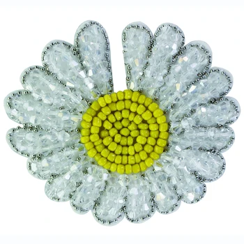 Lucrate manual cu Margele de Floarea-soarelui Patch-uri Coase pe Cristal Daisy Aplicatiile Haine Saci Insigne 5 bucati
