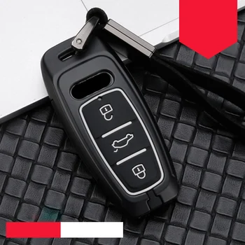 Capacul complet Nou aliaj de Zinc+gel de Siliciu Auto Inteligent Cheie de Protecție Caz Pentru Audi A6L A4L Q5 A3 A4 A7 A8 B6 B7 B8 C8 Q8 D5 2018 2019