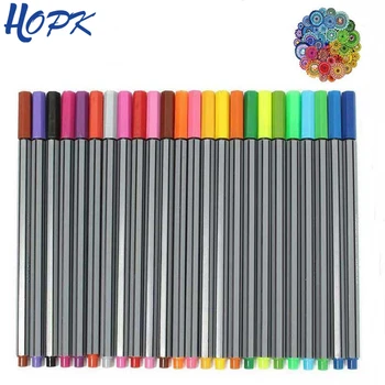 0,4 mm 24 Culori Fineliner Pixuri Extrafin Culoare Marker pe Baza de Apa Asortate Cerneală Arte Desen pentru Copii Graffiti Cârlig Fibre Pen