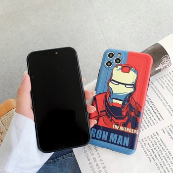 Iron-Man desene animate pentru iPhone 7 8 8plus 11 11Promax x xs xr xsmax Anti-derapare și concave convexe senzație de moale capacul din spate