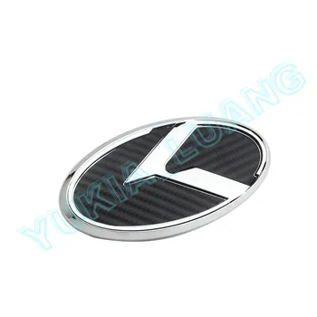 3D K Logo Auto Grila Fata cu Emblema Sticker Portbagaj Spate Insigna Decal Pentru Kia OPTIMA Sportage Fibra de Carbon Negru