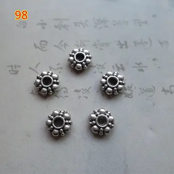 100buc/lot Clasic Design de Flori Aliaj Margele Spacer 6x2mm Argint Tibetan Manual Sept Farmecele Pentru Bijuterii DIY Face Constatări