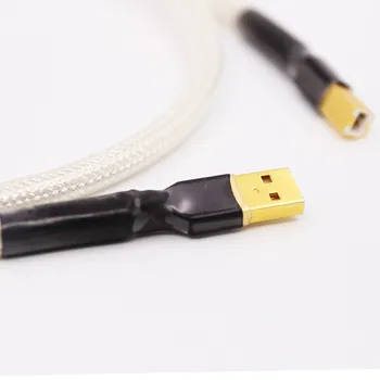 Argint Placat cu QED Hifi Cablu Usb de Înaltă Calitate 6N OCC Tip a-B DAC a Datelor prin Cablu USB