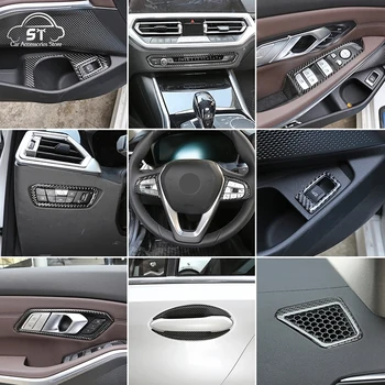 Autocolant auto Consola centrala Volan Fereastră Decorare Acoperire Moale din Fibra de Carbon Pentru BMW Seria 3 G20 G28 2020 Auto Accesorii
