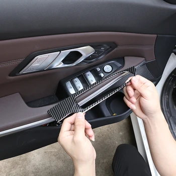 Autocolant auto Consola centrala Volan Fereastră Decorare Acoperire Moale din Fibra de Carbon Pentru BMW Seria 3 G20 G28 2020 Auto Accesorii
