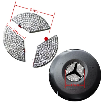 Volan masina Logo-ul Sticker-Diamond pentru Mercedes Benz Clase a B C E GLK GLC GLA GLC260 C200 X253 W203 W204 W205 W211 W212