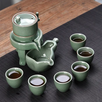 Noul design Semi-automate Kung Fu Set de Ceai,6 cesti de ceai si 1 oală de ceai,Cele mai creative set de Ceai,Rafinat ceramice drinkware