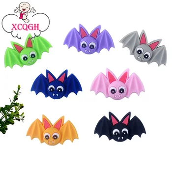 XCQGH 5PCS Copil Silicon Bat Copilul Teether Molar Jucărie DIY Silicon Margele Vrac Suzeta Lanț Colier Teether