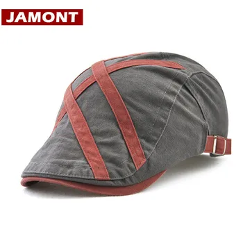 [JAMONT] 2019 Brand Casual, Viziere Capace de Oameni Bereta Pălărie pentru Bărbați Capac Plat din Bumbac Gorras Patch cu Dungi Moda Sapca Casquette