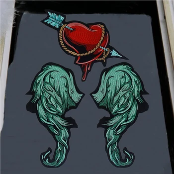 Săgeată de Dragoste Inima Broderie Aripă de Înger Aplicatiile de Patch-uri de Intretinere pentru Haine de Fier pe Insigna de Golan Îmbrăcăminte T-shirt TH1736