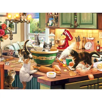DIY Pictura De Numere Pisica Animal de Ulei de Colorat Cu Numere de Bucătărie 40x50cm Arta de Perete Panza de Tablou Pictata manual Decorațiuni interioare