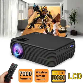 Proiector LCD Suport 1080p HD Multimedia Home Cinema Smart Home Theater Proiector cu LED-uri compatibil HDMI VGA AV SD USB