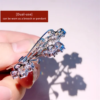 Strălucitoare Cubic Zirconia Floare De Cristal Ace De Brosa Pentru Femei De Înaltă Calitate, Email Ace De Cristal Broșă Accesorii Bijuterii Cadouri