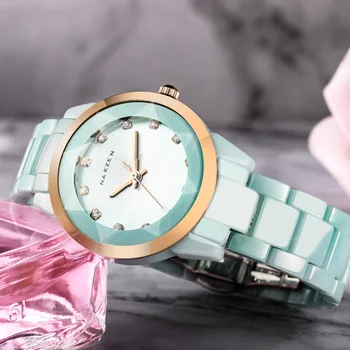 NAKZEN Femei Ceasuri Reloj Mujer de Moda Casual, Doamnelor Brățară Colorat Ceramică Ceas de Brand de Top de Lux Rochie de sex Feminin Ceas