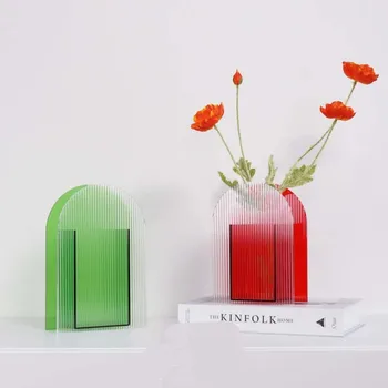 Nordic Uri Simple Acrilice Transparente Vaza Decor Camera De Zi Aranjament De Flori Uscate De Apă Culturii Hidroponice