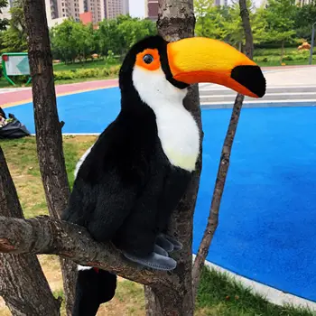 Drăguț Toucan Pasăre De Simulare De Animale Papusa Lucruri Jucărie De Pluș Pentru Copii Cadou De Ziua Firulescu Cadou