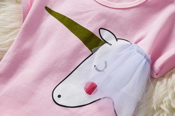 Fantezie Unicorn Rochie Pentru Fete Fata de Copil 1 2 ani Costum de Carnaval Copil Fata de Tinutele Curcubeu Voal Haine pentru Copii Vestido