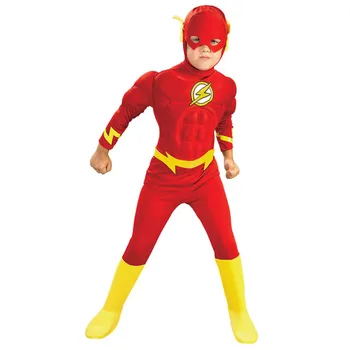 Flash Musculare Copii TRICOU de benzi desenate super-Erou rochie fancy fantasia costume de halloween disfraces pentru copil băiat cosplay îmbrăcăminte