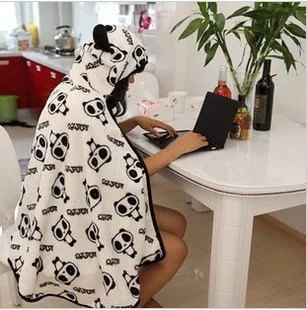 Anime Panda Doamnelor Patura Calduroasa Cu Gluga Pashmina Cape Femei Drăguț Cosplay Folie Șal Costume