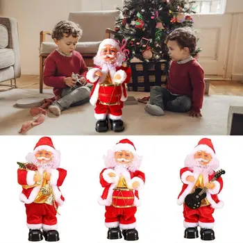 Creative Electric Moș Crăciun Păpușă Jucărie de Crăciun Cântând Muzicale Pentru Copii Jucărie Dans Iluminat Xmas Santa Cadou Papusa Jucărie R1S6