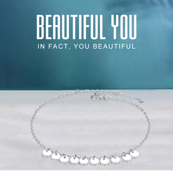 BELAWANG 2019 925 Brățară de Argint Pandantive Rotunde Brățară Bijuterii Cadouri Pentru Femei Design Simplu Bijuterii de Nunta Cadou