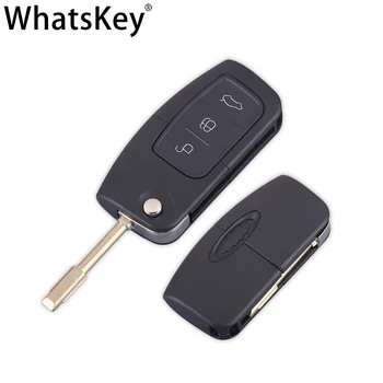 WhatsKey 3 Butonul de Flip de la Distanță Pliere cheie Shell Pentru Ford Focus 2 3 Mondeo Fiesta fusion Galaxy C Max Ka Netăiat Gol HU101 Lama