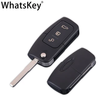 WhatsKey 3 Butonul de Flip de la Distanță Pliere cheie Shell Pentru Ford Focus 2 3 Mondeo Fiesta fusion Galaxy C Max Ka Netăiat Gol HU101 Lama